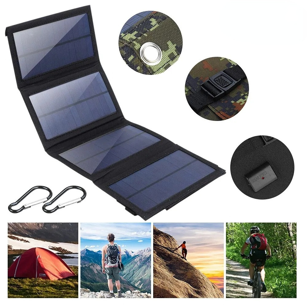 Wholesale Waterproof 20W 5V Foldable USB Solar Panel Cells Mobile Phone Battery Charger for Camping Hiking