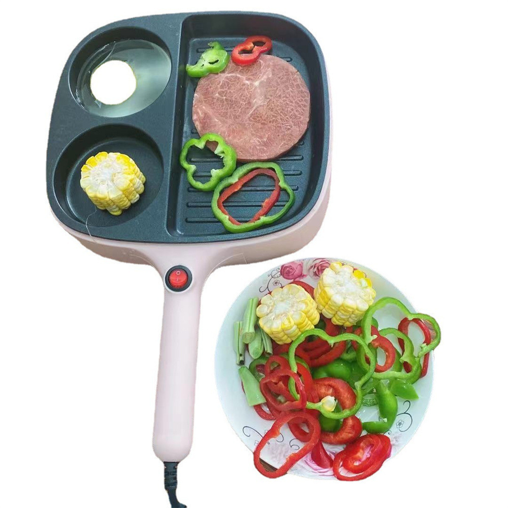 Breakfast Machine 3 In 1 Household Non-stick Steak Frying Pan Egg Burger Electric Sandwich Maker Toaster Baking Waffle Cooking