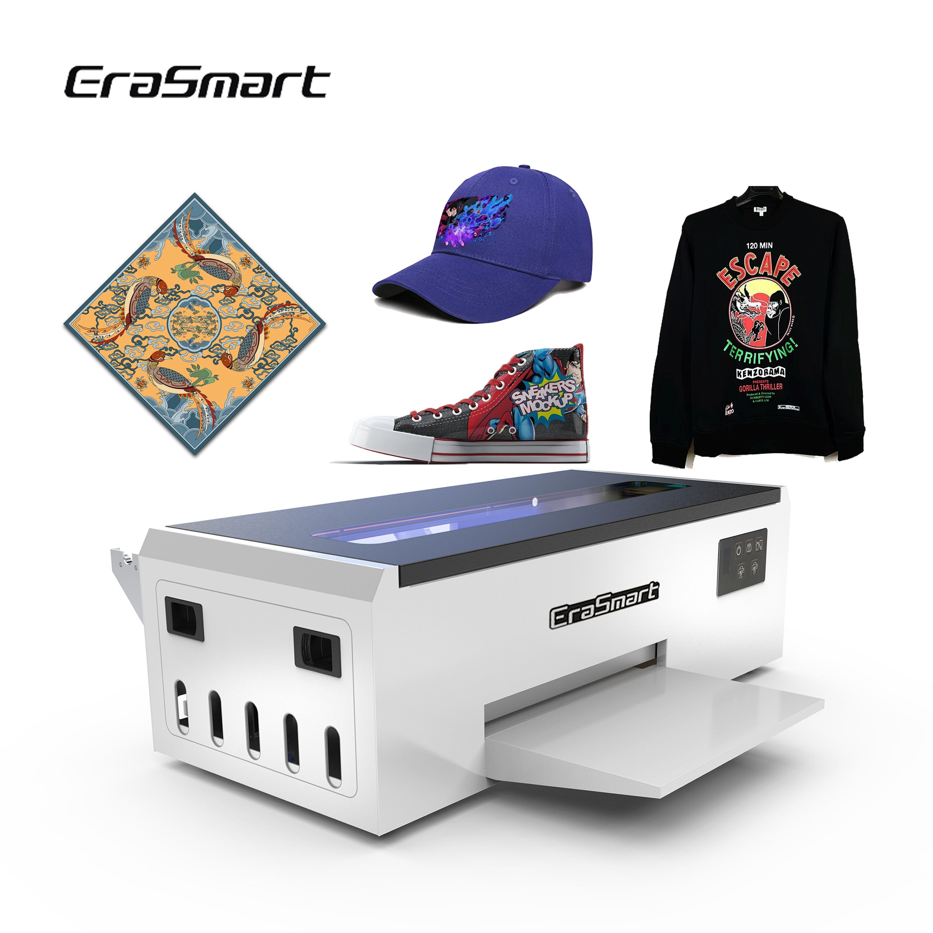 Erasmart Hot Sale L800 Print Head White Ink A4 Dtf Printer Silicon Logo Printing Machine For Tshirts