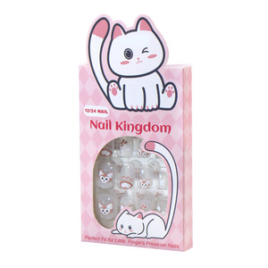 New Arrival Children's Acrylic False Nail Repeatable Fake Nails With Glue Full Cover Child False Nail Art