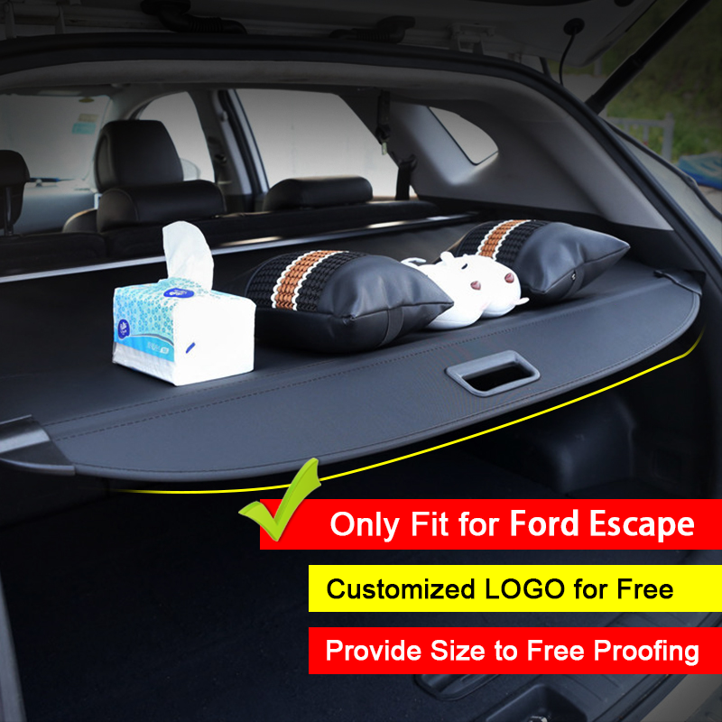 Retractable Trunk Cargo Cover for Ford Escape Car Backt Luggage 2013-2019 Universal Waterproof and Anti-theft Cargo Cover