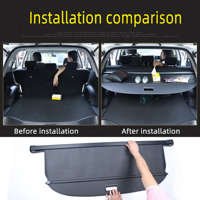 Retractable Trunk Cargo Cover for Ford Escape Car Backt Luggage 2013-2019 Universal Waterproof and Anti-theft Cargo Cover