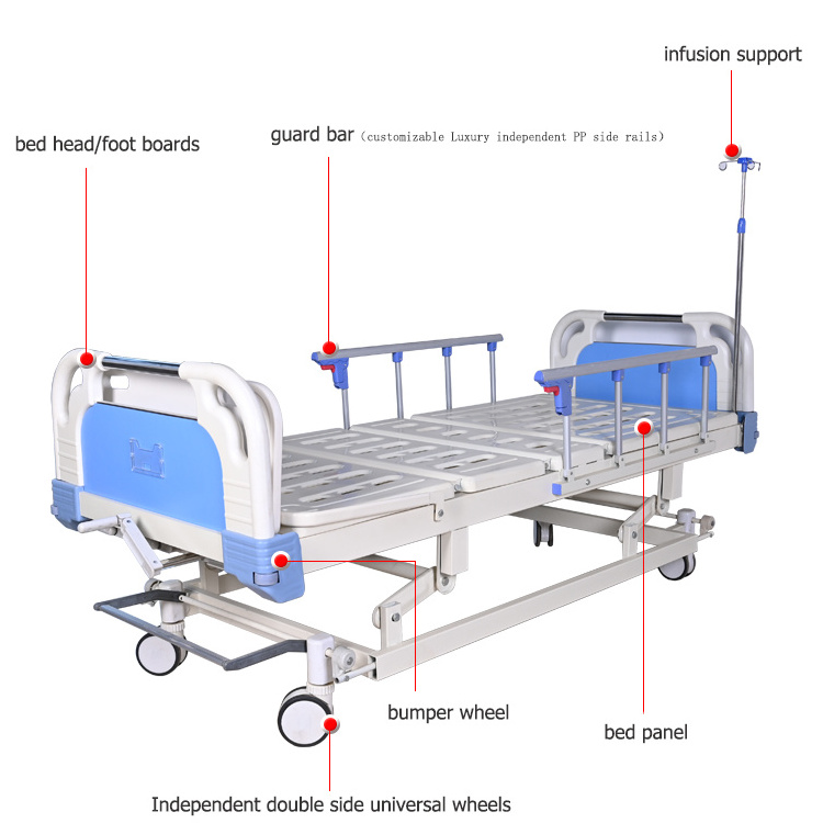 top selling product 2024 home care bed hospital electric bed prices  3 function manual hospital bed for clinic