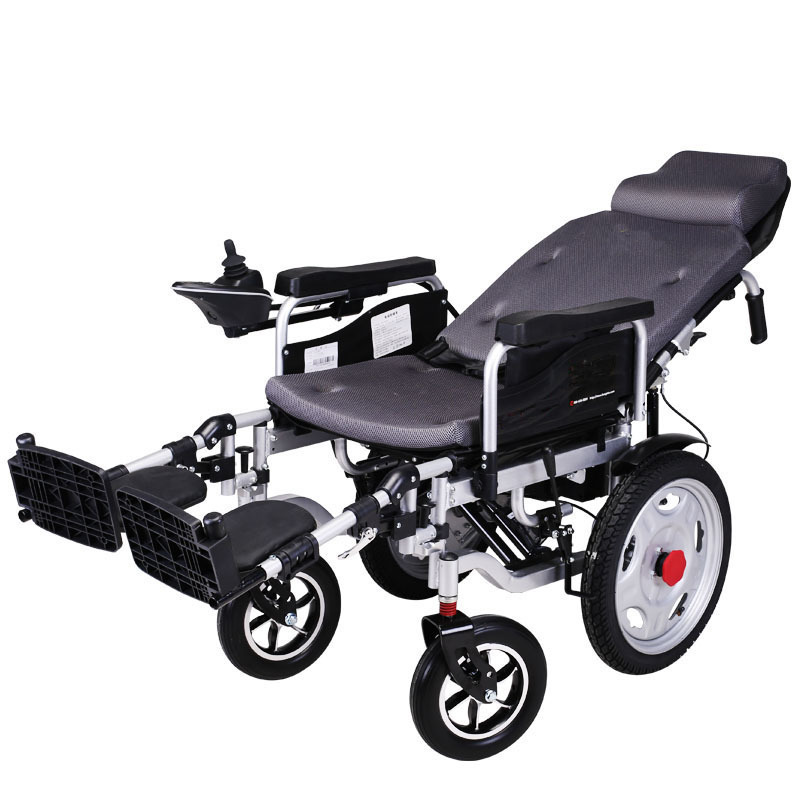 Hot Selling High Quality Handicapped back antishock full lying folding Electric Wheelchair reclining power wheelchair