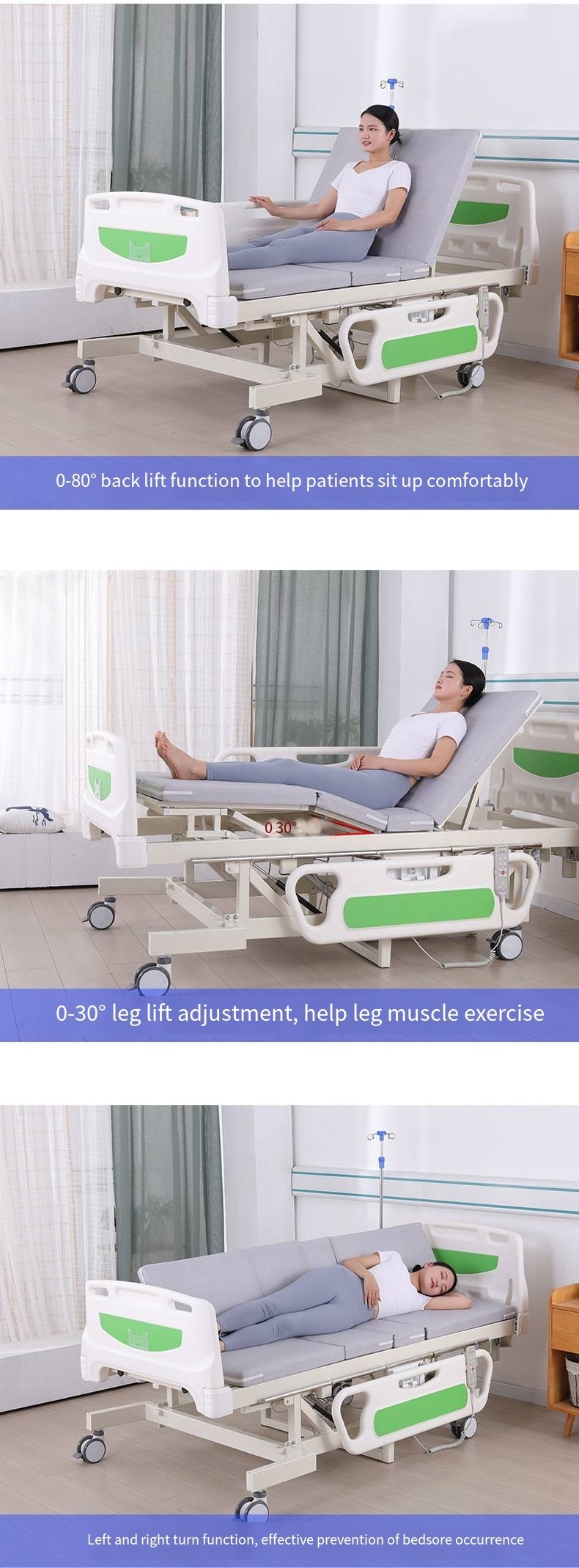 Electric Lifting Standing Bed Home Rehabilitation Assisted Fully Automatic Turning Medical Bed