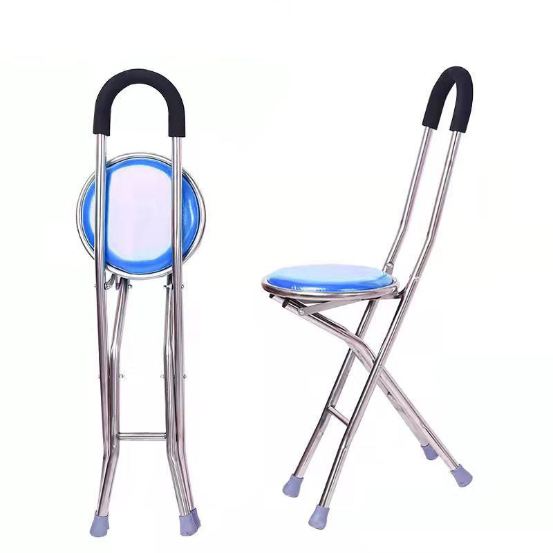 Elderly Cane With Seat Stainless Steel Cane Folding Chair Walking Stick With Chair For Outdoor Sport Elderly