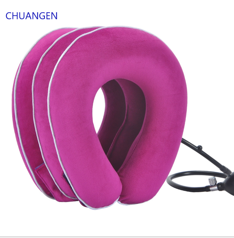 Super velvet material  Medical inflatable cervical neck collar traction device