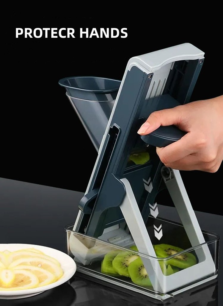 2023 Smile mom 4 in 1 Vertical Vegetable Onion Potato Cutter Chopper Mandoline Slicer for Kitchen With Adjustable Blades