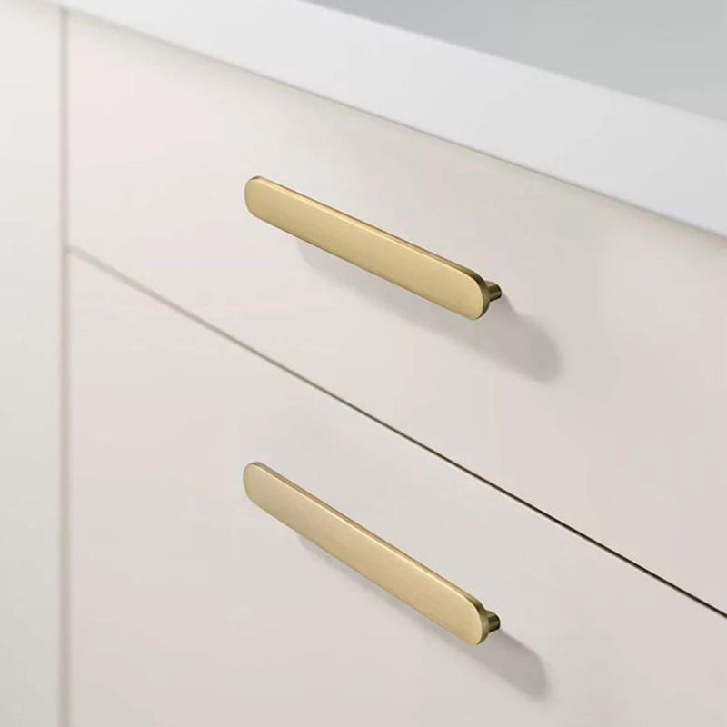 Modern Brushed Gold Furniture Cabinet Pull Handles Drawer Pulls & Knobs