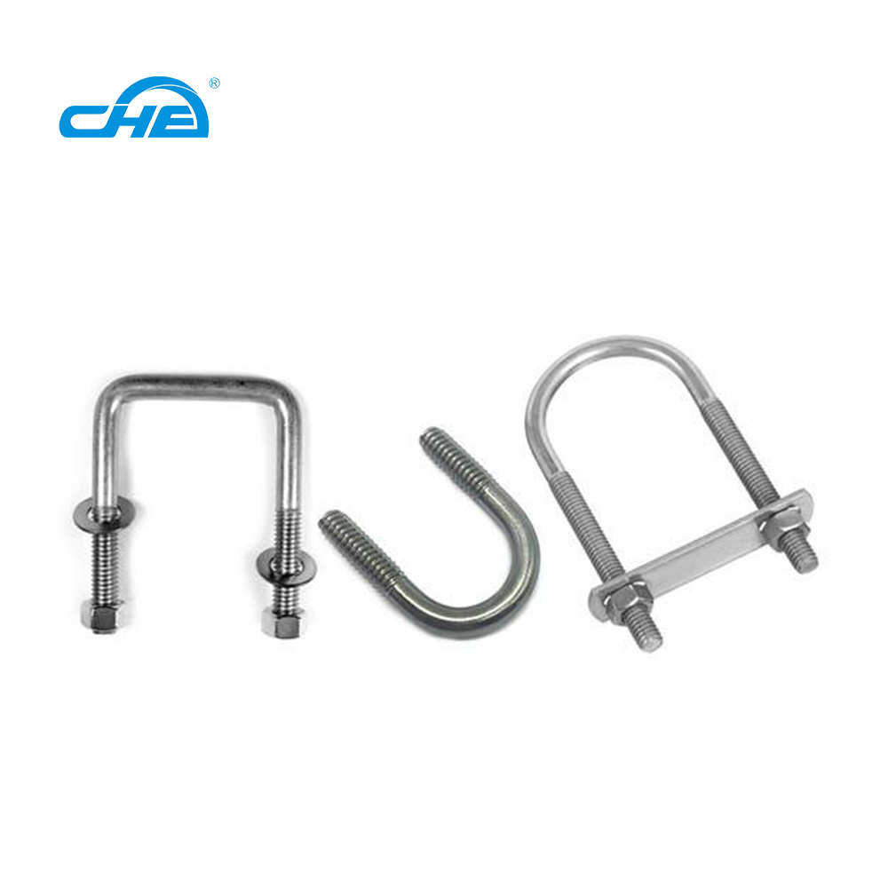 China hot dip galvanized u bolt sizes auto part trailer u-bolt nut pipe clamp high strength 316 stainless steel square u bolt