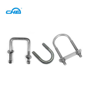 China hot dip galvanized u bolt sizes auto part trailer u-bolt nut pipe clamp high strength 316 stainless steel square u bolt