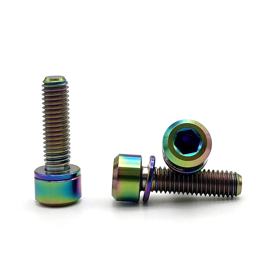 Factory price anodized titanium screw with washer m8x25 socket head cap screw for motorcycle bicycle brake