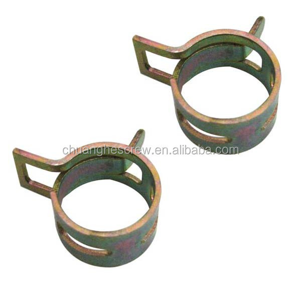 Constant tension spring band hose clamp