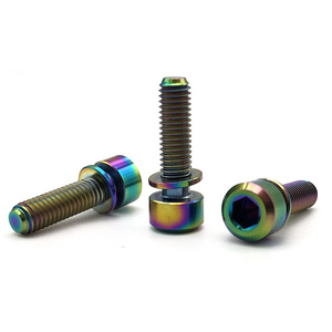 Factory price anodized titanium screw with washer m8x25 socket head cap screw for motorcycle bicycle brake