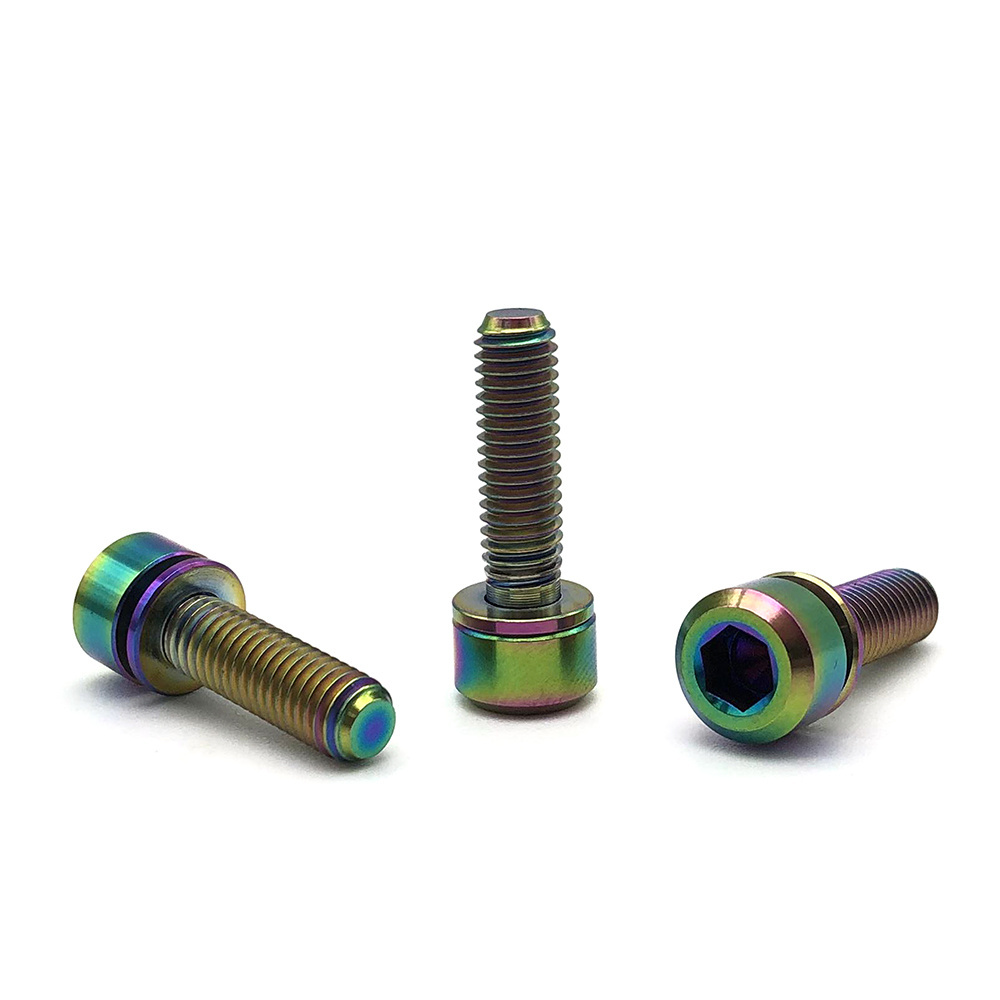 Factory price anodized titanium screw with washer m8x25 socket head cap screw for motorcycle bicycle brake