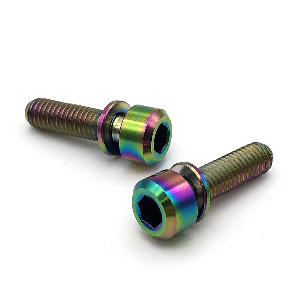 Factory price anodized titanium screw with washer m8x25 socket head cap screw for motorcycle bicycle brake