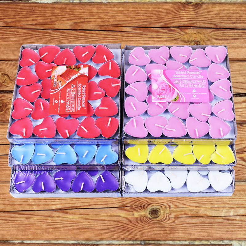 New Heart-shaped Romantic Confession Smokeless candles Birthday Paraffin Soy Tealight Candles Scented