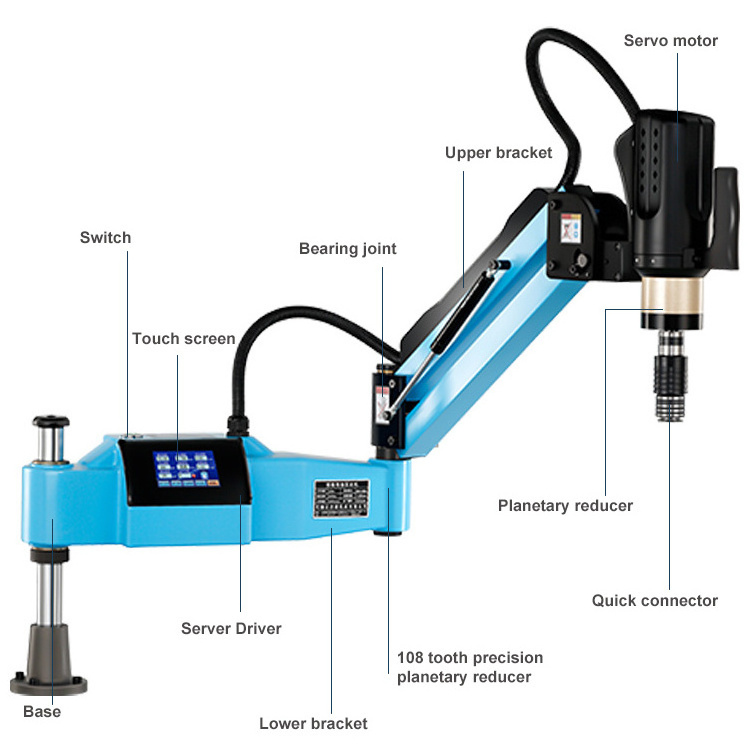 Automatic Tapping Arm Servo Motor Thread Electric Tapping Machine M16 M36 Universal Head Self-Tapping Screw Machine