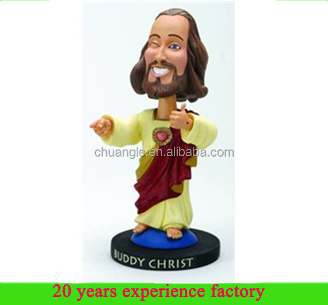 polyreisn custom funny dashboard bobble head famous people bobble head Dogma Buddy Christ jesus bobble head for sale