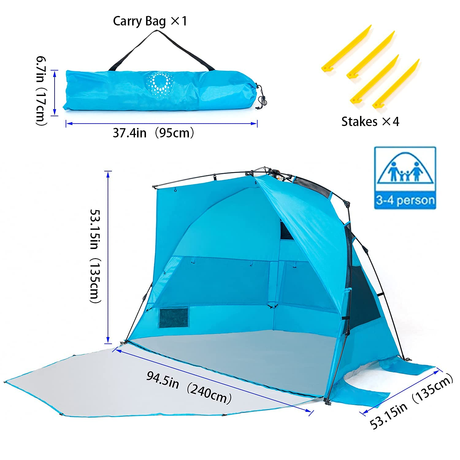 CLM Hot Sale  Baby Beach Umbrella Pop Up Beach Tent