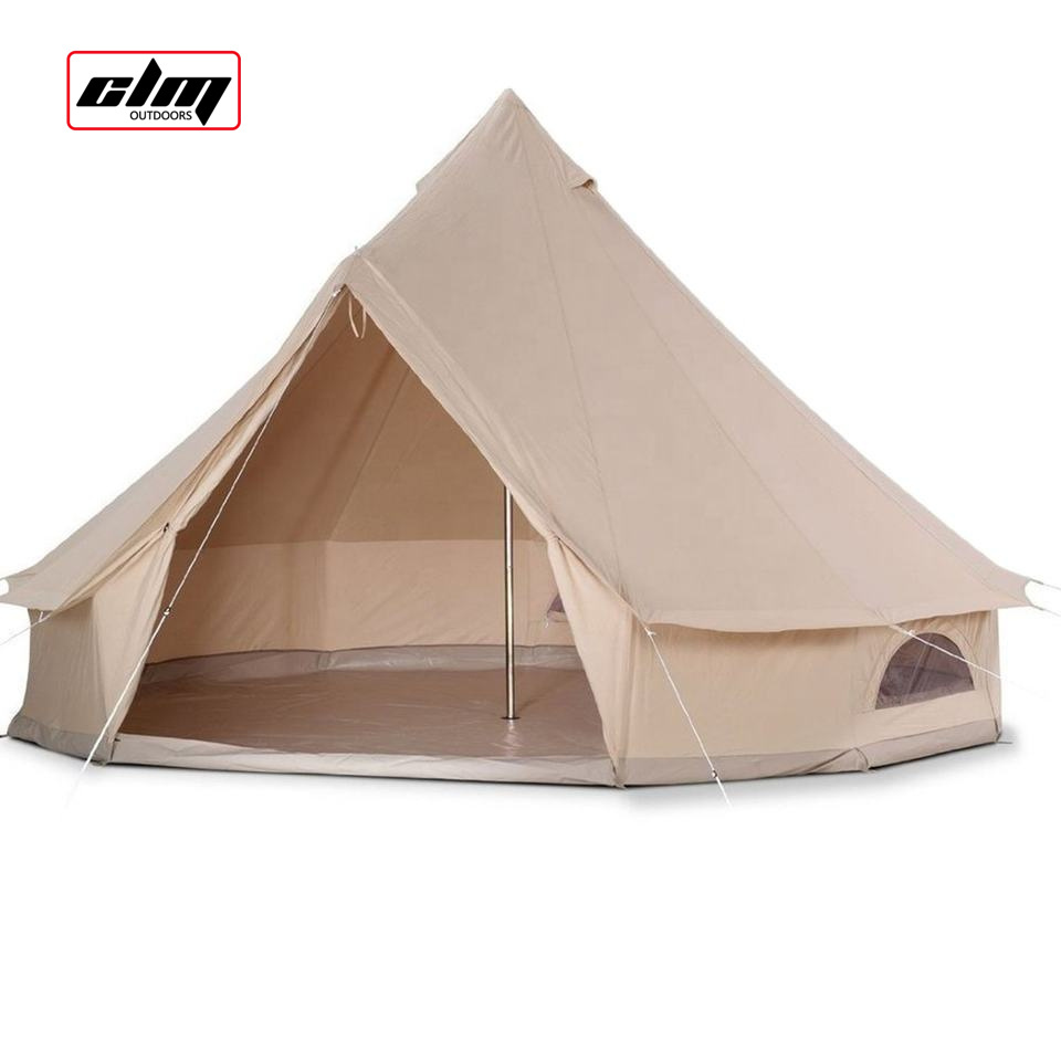 CLM Custom Dome 3M 5M 6M Wall Yurt Family Tent Camping Outdoor Cotton  Glamping Tent With Bathroom