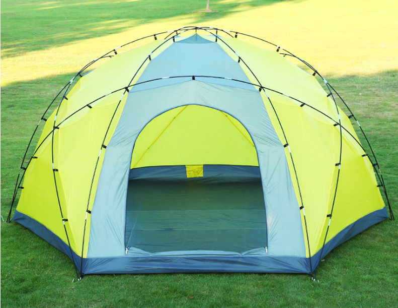 CLM 10 Person High Quality Portable Family Tent Waterproof Camping Outdoor Tent Double Layers Hexagon Tent Outdoor