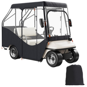 CLM 2+2 Passenger Wider Vision Golf Cart Enclosures Windproof And Rainproof Golf Cart Enclosure 600D