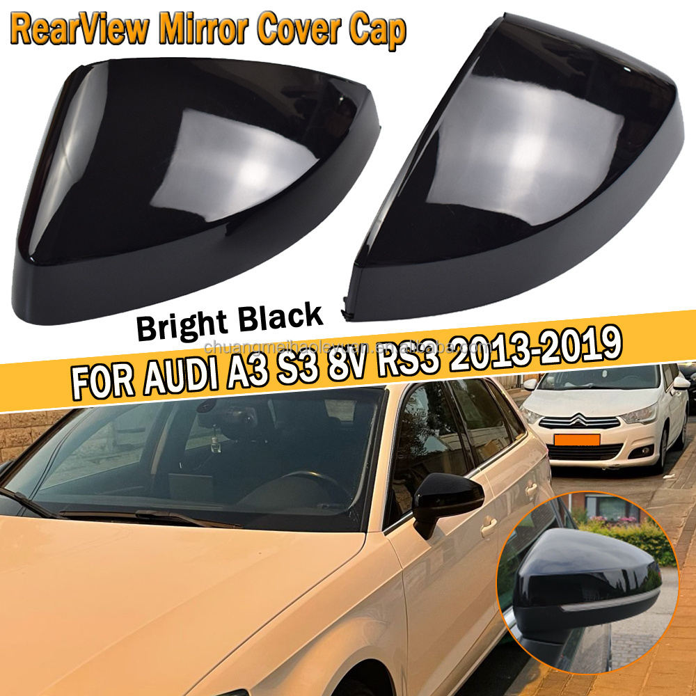 2pcs Replacement Carbon Fiber Pattern Rearview side Mirror cover caps For Audi A3 S3 8V RS3 2013 2014 2015 2016 2018 2017 2019