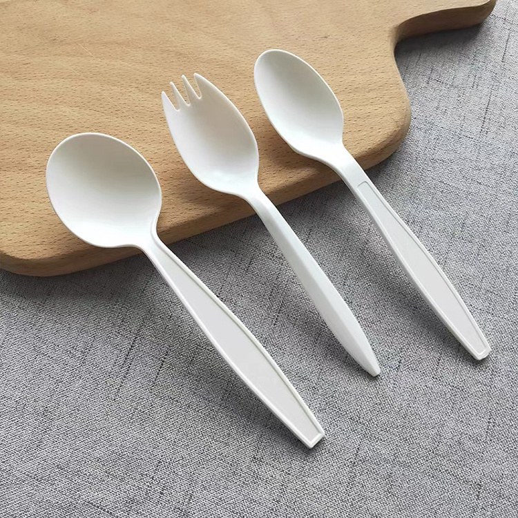 Custom Biodegradable PLA Disposable Spoon Fork Set Fork Knife Set Spoons Forks And Knives Cutlery