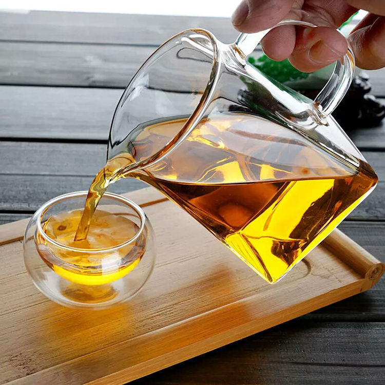 Direct Flame Heat Resistant Square Glass Teapot High Temperature Thickened Household Stainless Steel Filter Brewing Tea Pot