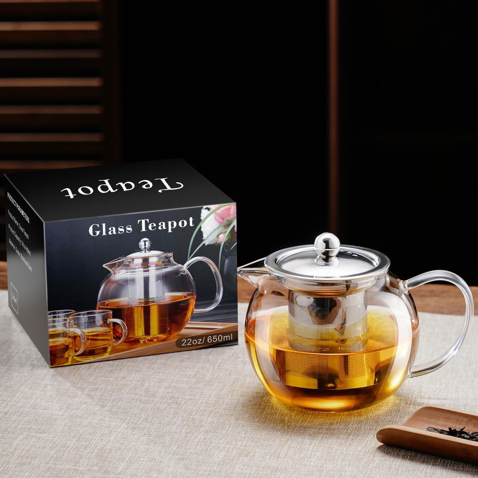 High Borosilicate Heat Resistant Classical Glass Transparent Coffee Tea Pot With Handle