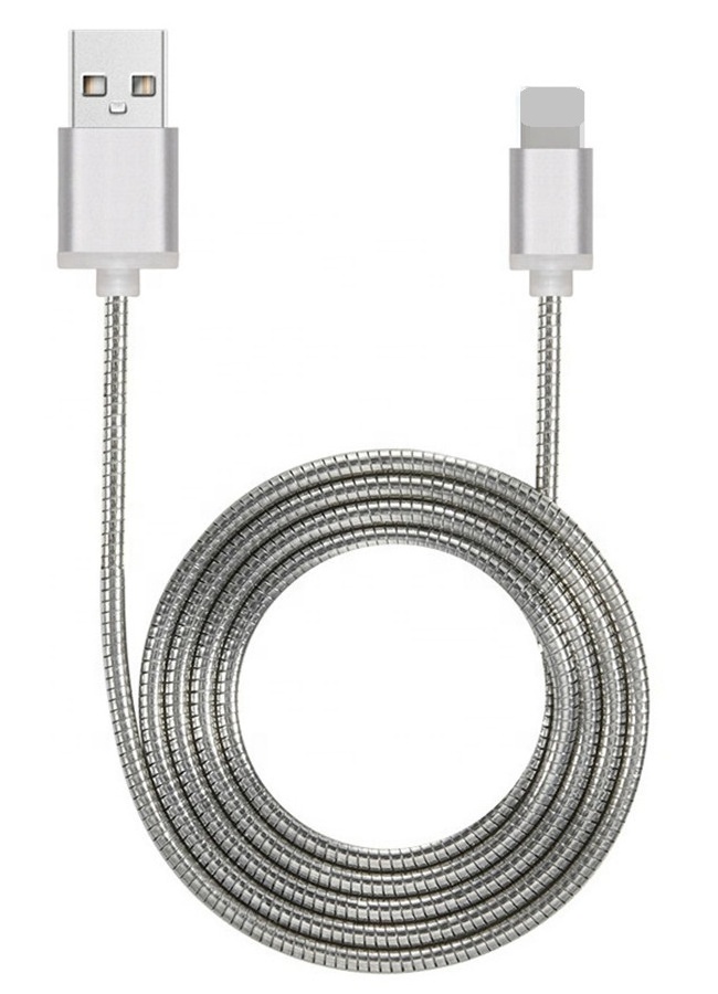 Good quality micro usb cable Metal Spring high speed sync charging cable