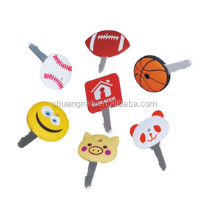 Cute Soft pvc Key Cover, Stylish Korea Key Top Head Cover Chain Cap Keyring