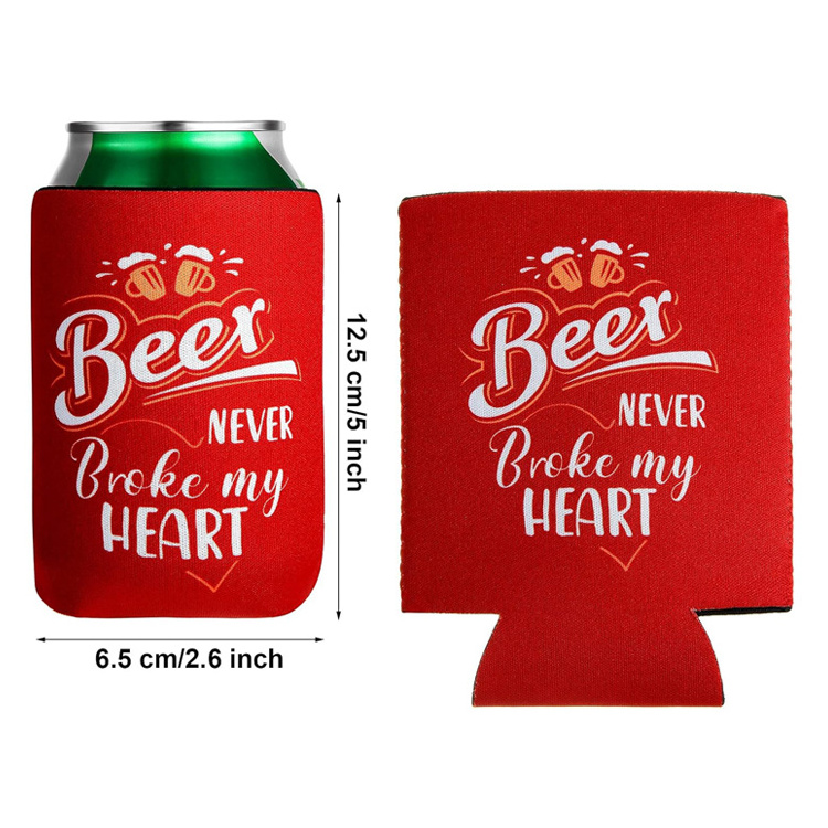 Custom Printing Sublimation 12oz Neoprene Can Cooler Stubby Holder With Logo Neoprene Collapsible Beer Can Cooler Holder