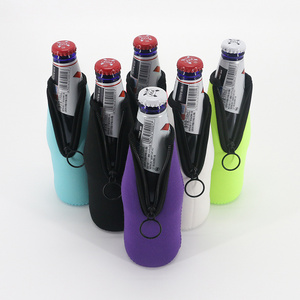 High Quality Blank Neoprene Beer Bottle Cooler Covers Insulated Wine Beer Cooler Sleeve with Zipper