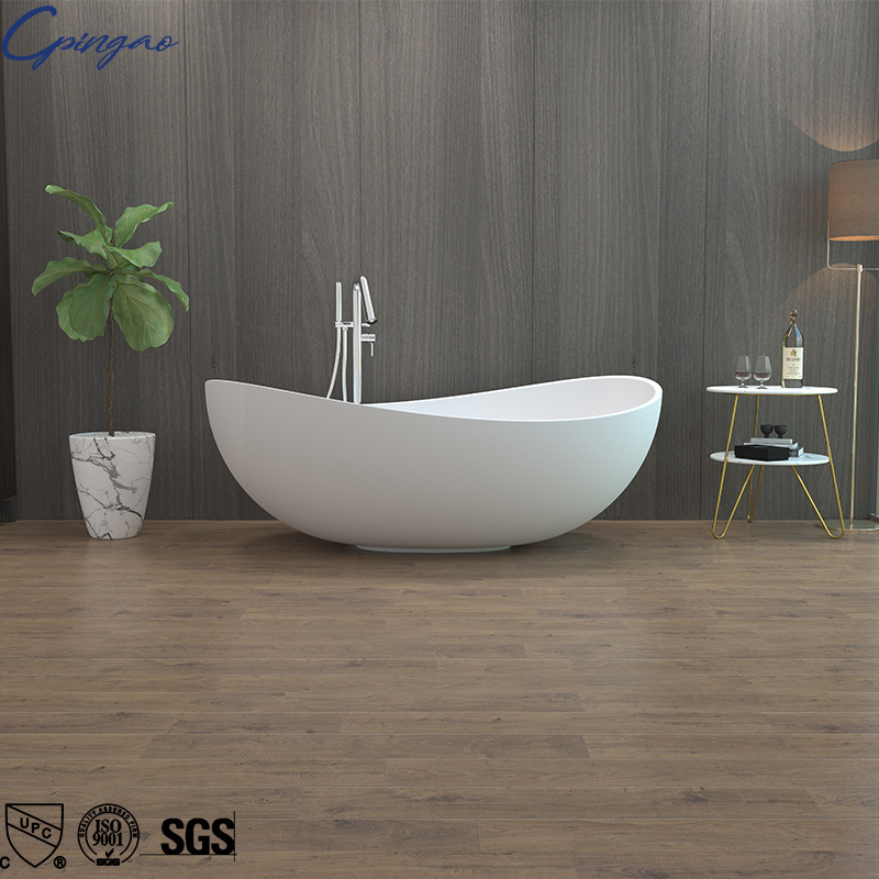 Luxury Big Size Oval Solid Surface A+++ Acrylic Deep Soaking Freestanding Bath Tub Free Standing Stone Bathroom Adult Bathtubs