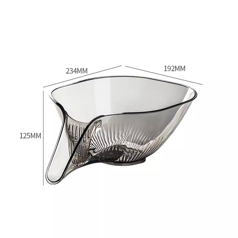 High Quality Creative Strainer Basket Transparently Fruit Storage Tray PET Draining Basket