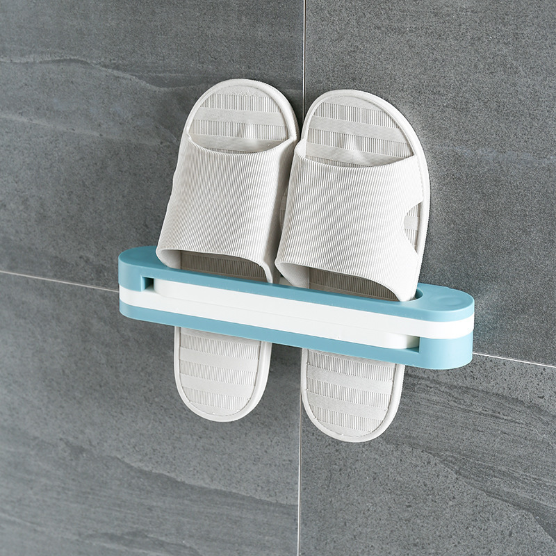 Foldable Slippers Holder Shoes Hanger Wall Mounted Hanging Adjustable Corner Three-in-one Bathroom Storage Organizer