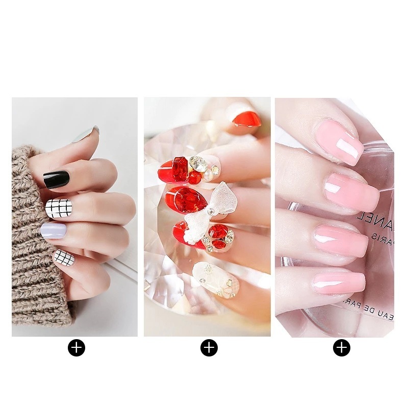 24pcs/sheet Transparent Film For Manicure Double-sided Adhesive Jelly Glue For False Nails