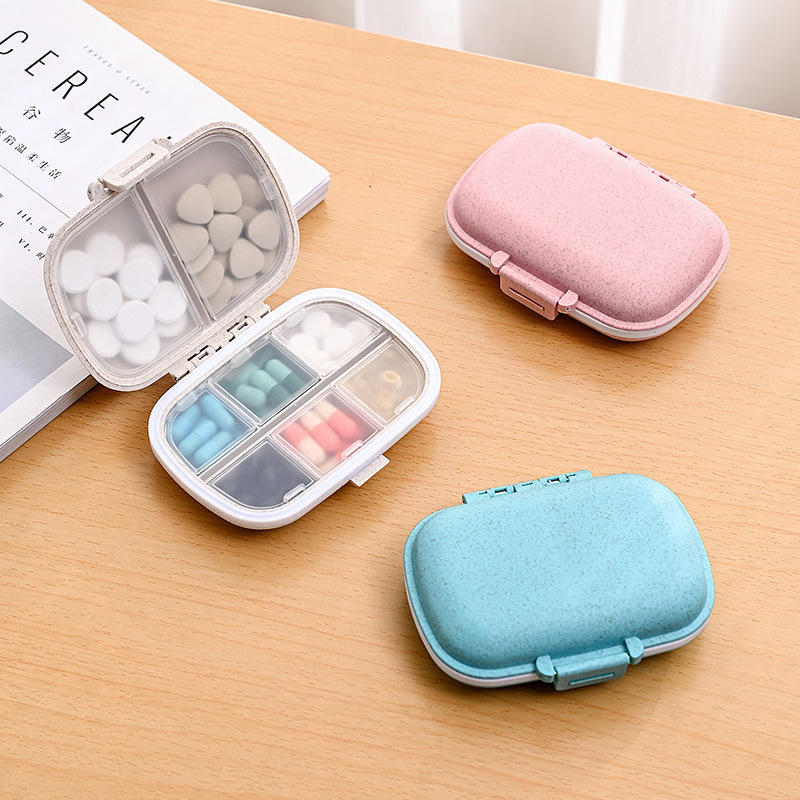 Double layer 8 Compartments Travel Pill Organizer Moisture Proof Small Pill Box for Pocket Purse Daily Pill Case