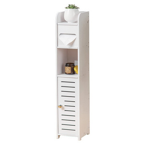 Bathroom Sundries Storage Cabinet with Paper Storage Box Slim Toilet Corner Storage Rack Bathroom Organizer Shelf