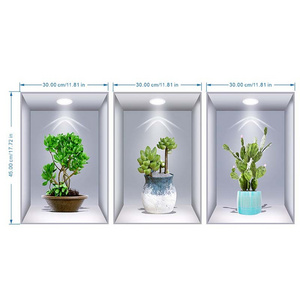 2024 Rose Potted Plant Wall Sticker 3D Photo Frame Living Room Sofa Background Wall Decoration Self-Adhesive Sticker