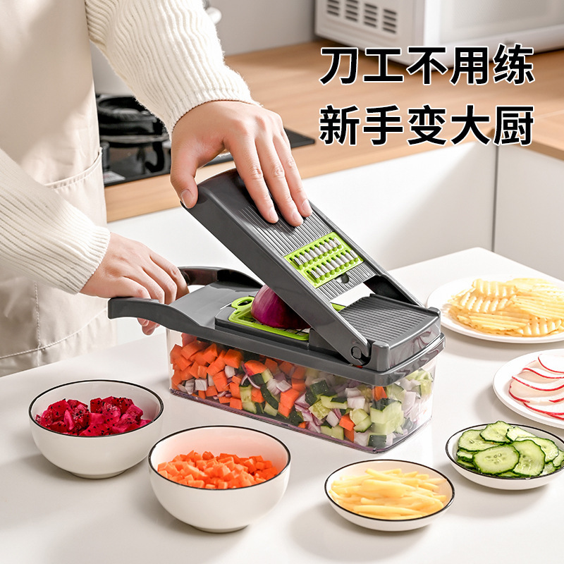 Hot selling Kitchen tools multi 15 In 1 manual mandoline fruit vegetable cutter onion dicer veggie slicer vegetable chopper