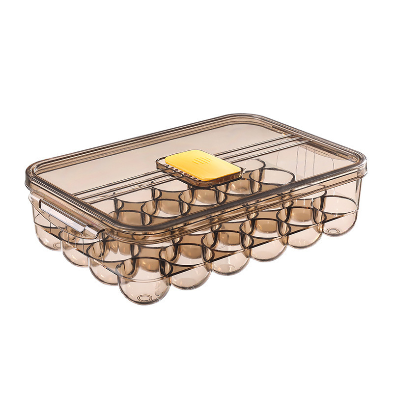 Popular New Refrigerator Storage Egg Box 24 Grid PET Plastic Clear Freezer Eggs Storage Container Kitchen Refrigerator Organizer