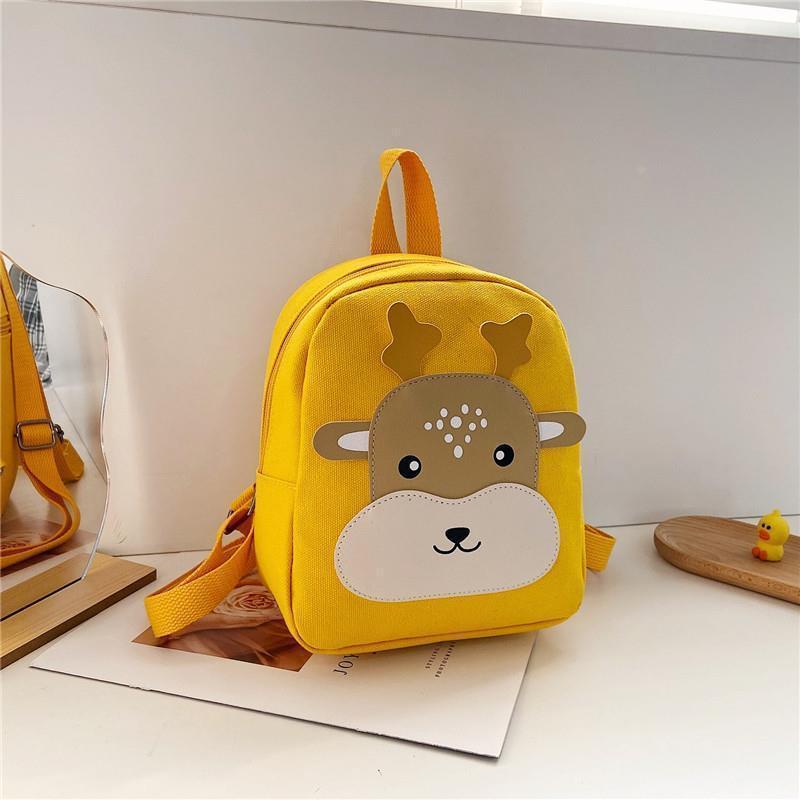 Cartoon kindergarten small school bag 3-6 years old boy and girl baby cute backpack bear deer canvas children's backpack