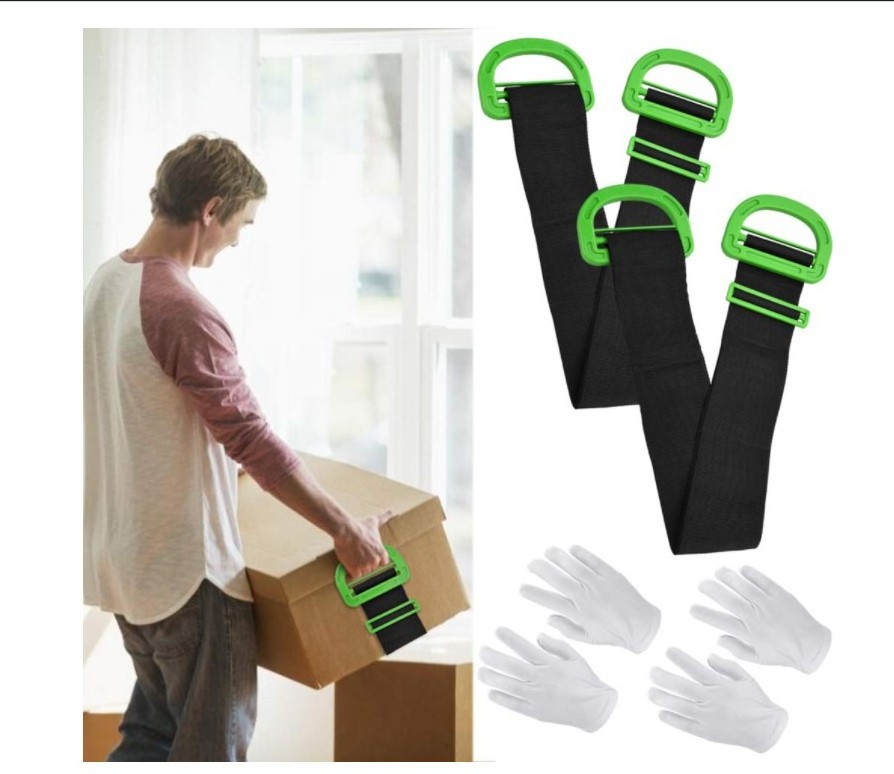 Non-slip Straps for Furniture Carrying, Boxes Moving Handling Belt Other Household Sundries Black