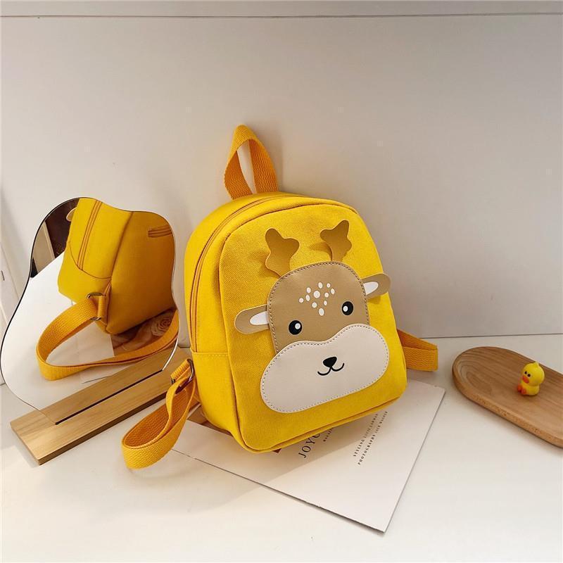 Cartoon kindergarten small school bag 3-6 years old boy and girl baby cute backpack bear deer canvas children's backpack