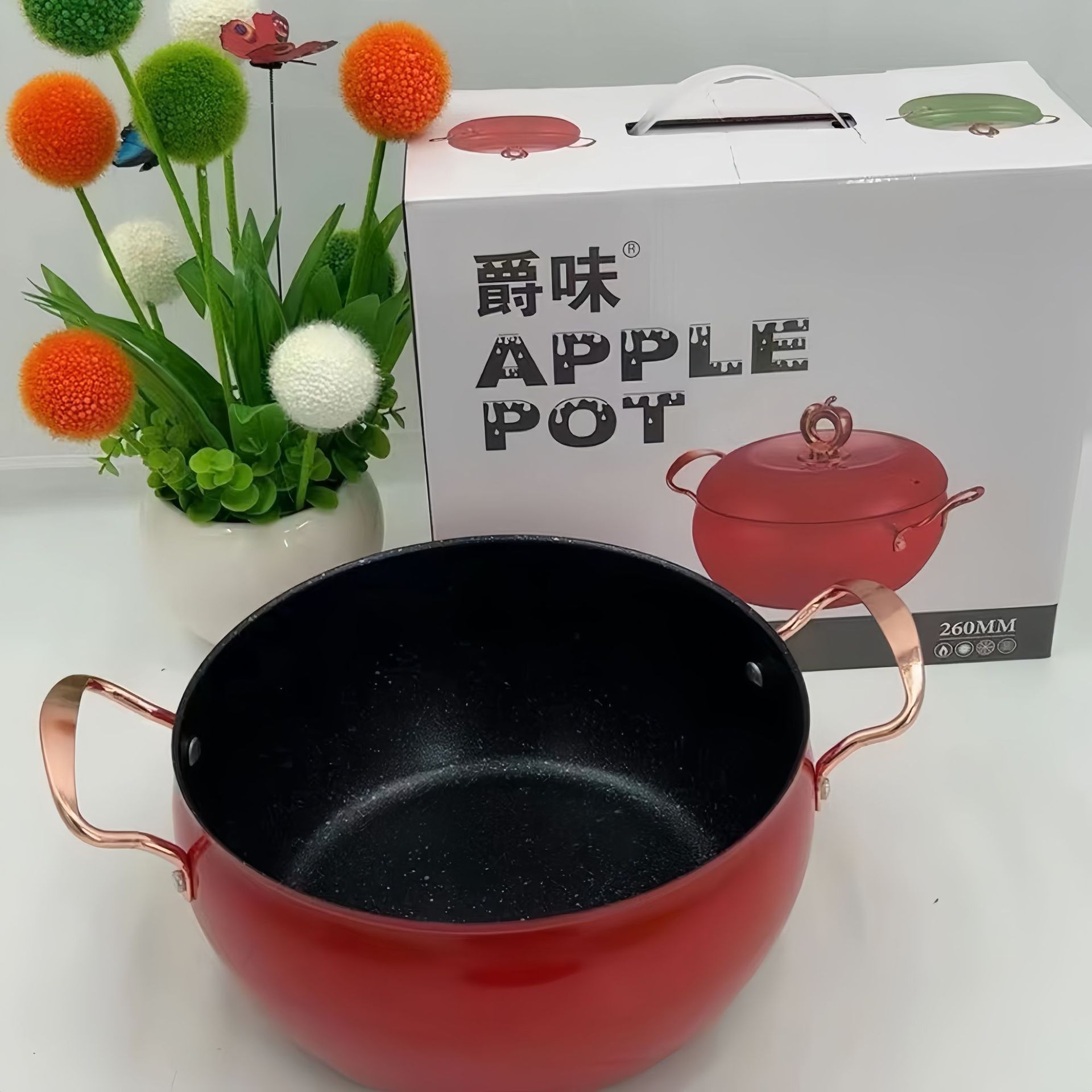 Hot-saling Apple Non-stick Soup Pot Home Induction Cooker Gas Stove General Health Soup Pot