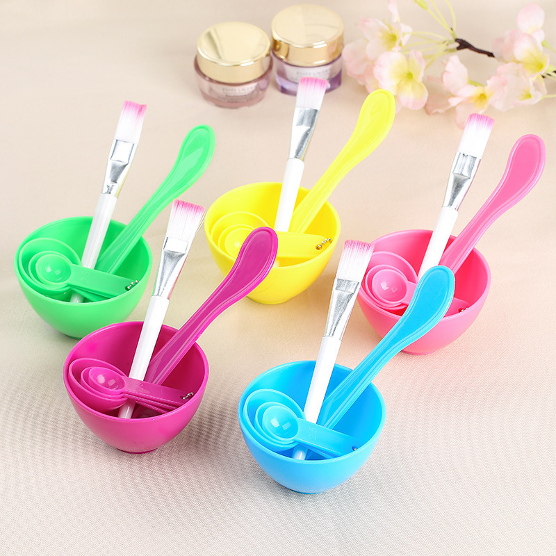 Popular cosmetic mask bowl set beauty tools facial mask mixing bowl plastic face mask mixing bowl with brush