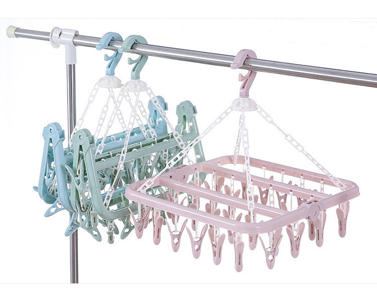 Hanger for socks fashion latest selling household supplies portable 32 clips clothes socks drying rack clips hanger